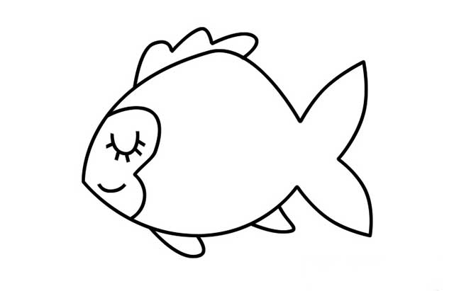 害羞小鱼的简画图